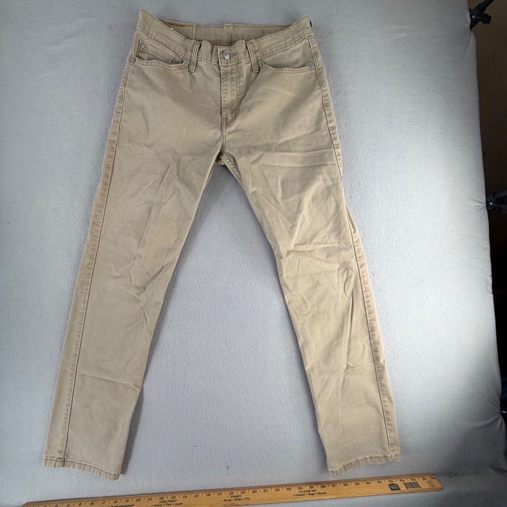 Levi‎ 511 Slim Fit Pants Mens 32x32 Khaki Tan Cotton Stretch Twill Casual Chinos
